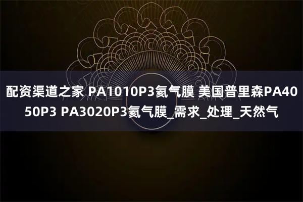 配资渠道之家 PA1010P3氦气膜 美国普里森PA4050P3 PA3020P3氦气膜_需求_处理_天然气